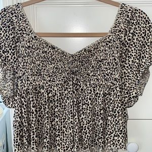 Urban outfitters cinches leopard blouse